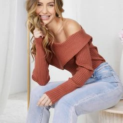 Rock Denim Colette Knit Top - Rust CLOTHING 14 Rock Denim Colette Knit Top - Rust CLOTHING