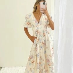 Desire CLOTHING Conchita Dress - Beige Floral