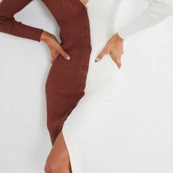 WeLove Fashion Contreras Dress - Choc Cream