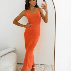 Pink Diamond Crossa Dress - Orange CLOTHING