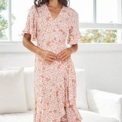 Desire CLOTHING Marnie Dress - Rust Print