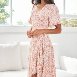 Desire CLOTHING Marnie Dress - Rust Print