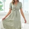 Style Box Laurissa Dress - Sage Print CLOTHING