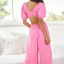 YH & Co (Chloe Yip) Lorinda Jumpsuit - Pink CLOTHING