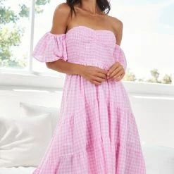 YH & Co (Chloe Yip) CLOTHING Marcie Dress - Pink Gingham