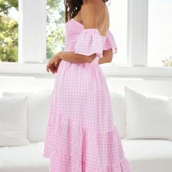 YH & Co (Chloe Yip) CLOTHING Marcie Dress - Pink Gingham