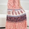 WeLove Fashion CLOTHING Riley Skirt - Coral Print