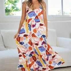 Style Box Kolour Dress - White Print CLOTHING