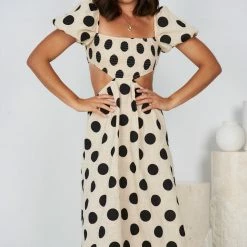 Reverse Evangeline Dress - Beige Spot CLOTHING