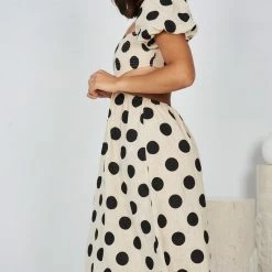 Reverse Evangeline Dress - Beige Spot CLOTHING