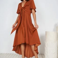 Ntrinsic Group Bryla Dress - Rust