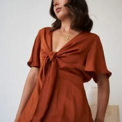 Ntrinsic Group Bryla Dress - Rust