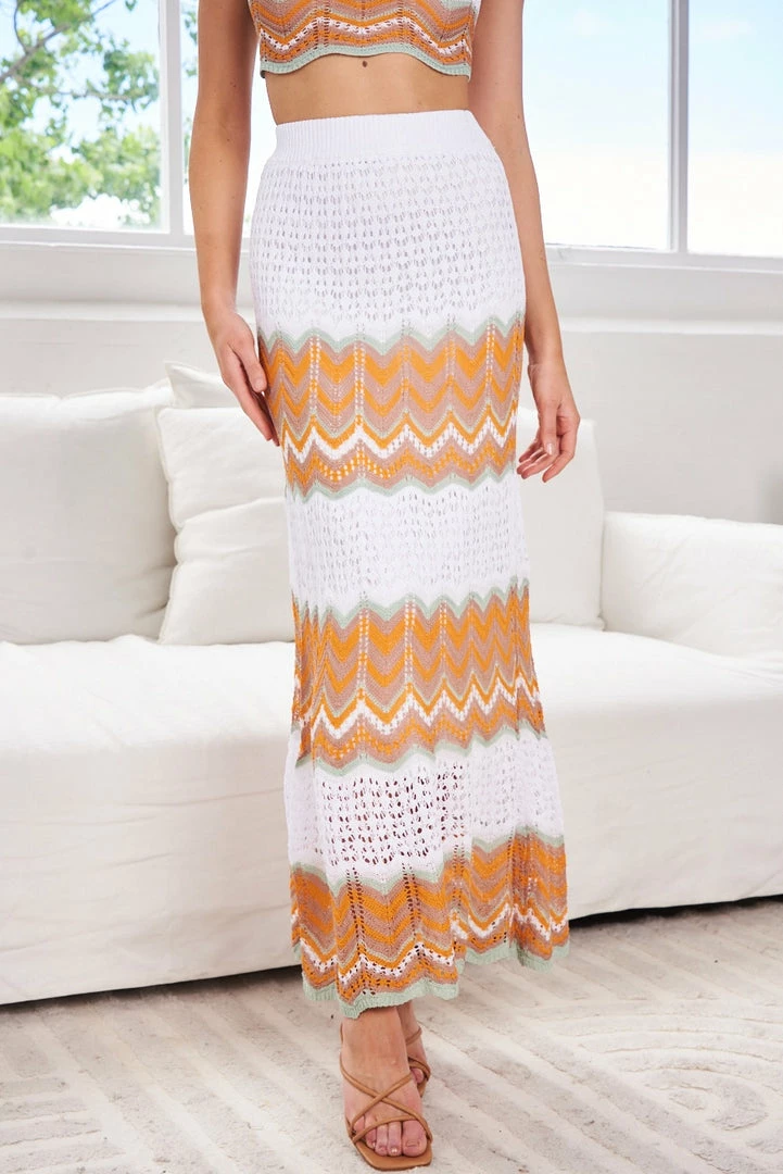 Pink Diamond Lallie Skirt - White Print CLOTHING 3 Pink Diamond Lallie Skirt - White Print CLOTHING