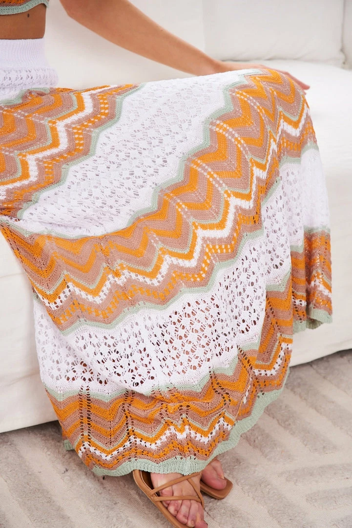 Pink Diamond Lallie Skirt - White Print CLOTHING 7 Pink Diamond Lallie Skirt - White Print CLOTHING