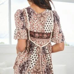 WeLove Fashion Glenna Top - Chocolate Print CLOTHING 10 WeLove Fashion Glenna Top - Chocolate Print CLOTHING