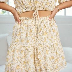 Sassy Hills Fashion CLOTHING Kimberley Skirt - Yellow Print