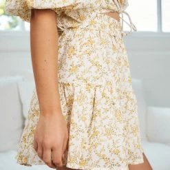 Sassy Hills Fashion CLOTHING Kimberley Skirt - Yellow Print