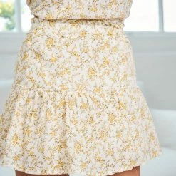 Sassy Hills Fashion CLOTHING Kimberley Skirt - Yellow Print