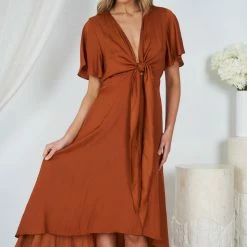 Ntrinsic Group Bryla Dress - Rust