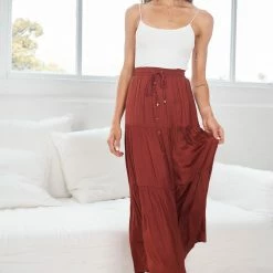 Dream House CLOTHING Celeste Skirt - Dark Rust