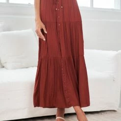 Dream House CLOTHING Celeste Skirt - Dark Rust