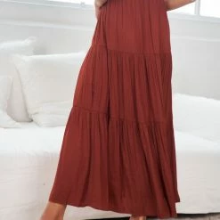 Dream House CLOTHING Celeste Skirt - Dark Rust