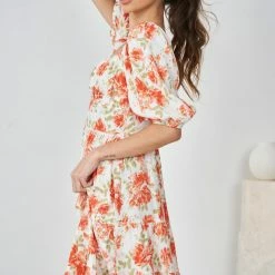 Pink Diamond Flurry Dress - White Print