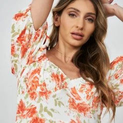 Pink Diamond Flurry Dress - White Print