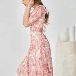 Evermore Fashion Gwenda Dress - Pink Print