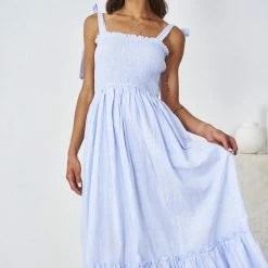 Pink Diamond Fortune Dress - Light Blue CLOTHING