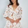 Evermore Fashion Gweneth Playsuit - White Print CLOTHING 2 Evermore Fashion Gweneth Playsuit - White Print CLOTHING