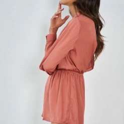 Evermore Fashion CLOTHING Halley Playsuit - Rust