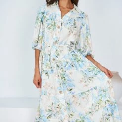 Pink Diamond Katey Dress - White Print CLOTHING