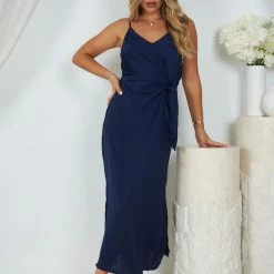 White Closet Laguna Dress - Navy CLOTHING