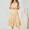Evermore Fashion Gwenda Dress - Yellow Print CLOTHING