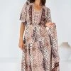 WeLove Fashion CLOTHING Gretchen Dress - Chocolate Print