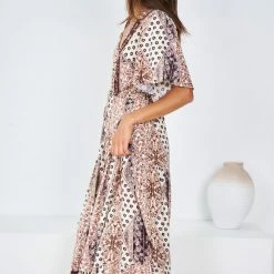 WeLove Fashion CLOTHING Gretchen Dress - Chocolate Print