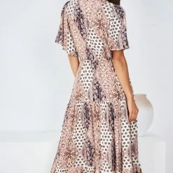 WeLove Fashion CLOTHING Gretchen Dress - Chocolate Print