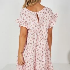 Ebby And I Kenya Dress - Pink Print CLOTHING