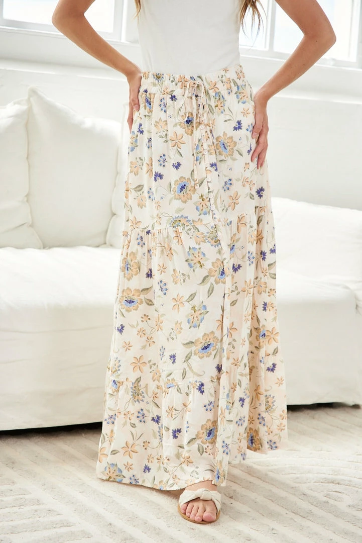 Miracle Fashion CLOTHING Howie Skirt - Beige Print 4 Miracle Fashion CLOTHING Howie Skirt - Beige Print