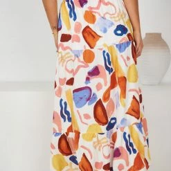 Style Box Korrine Skirt - White Print CLOTHING