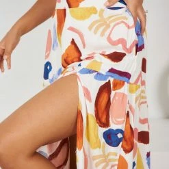 Style Box Korrine Skirt - White Print CLOTHING