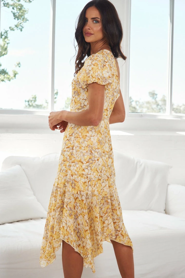 Evermore Fashion Ailani Dress - Yellow Print 5 Evermore Fashion Ailani Dress - Yellow Print