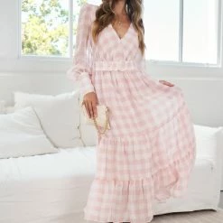 Wild Ginger Jaida Dress - Pink Gingham