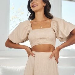 Qtrend Fashion PTY LTD Jayla Top - Beige CLOTHING 12 Qtrend Fashion PTY LTD Jayla Top - Beige CLOTHING