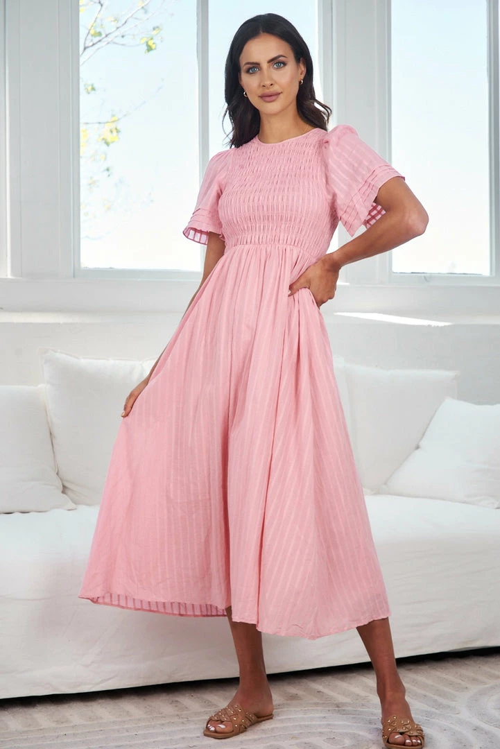 Qtrend Fashion PTY LTD Iolana Dress - Pink CLOTHING 4 Qtrend Fashion PTY LTD Iolana Dress - Pink CLOTHING