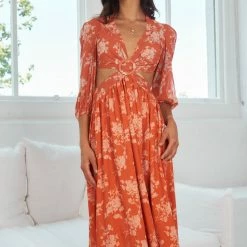 Reverse Akama Dress - Orange Print CLOTHING