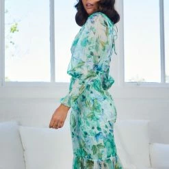 Wild Ginger CLOTHING Juanita Dress - Green Floral