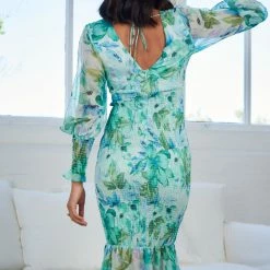 Wild Ginger CLOTHING Juanita Dress - Green Floral