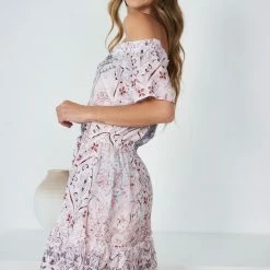 CSA (Lorraine Designs) CLOTHING Mahoa Dress - Pink Print